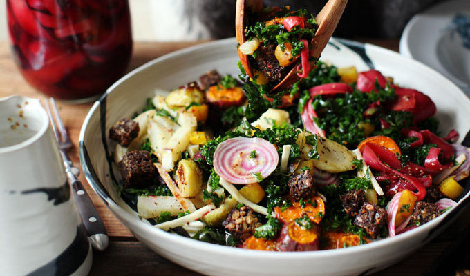 Winter Rainbow Panzanella